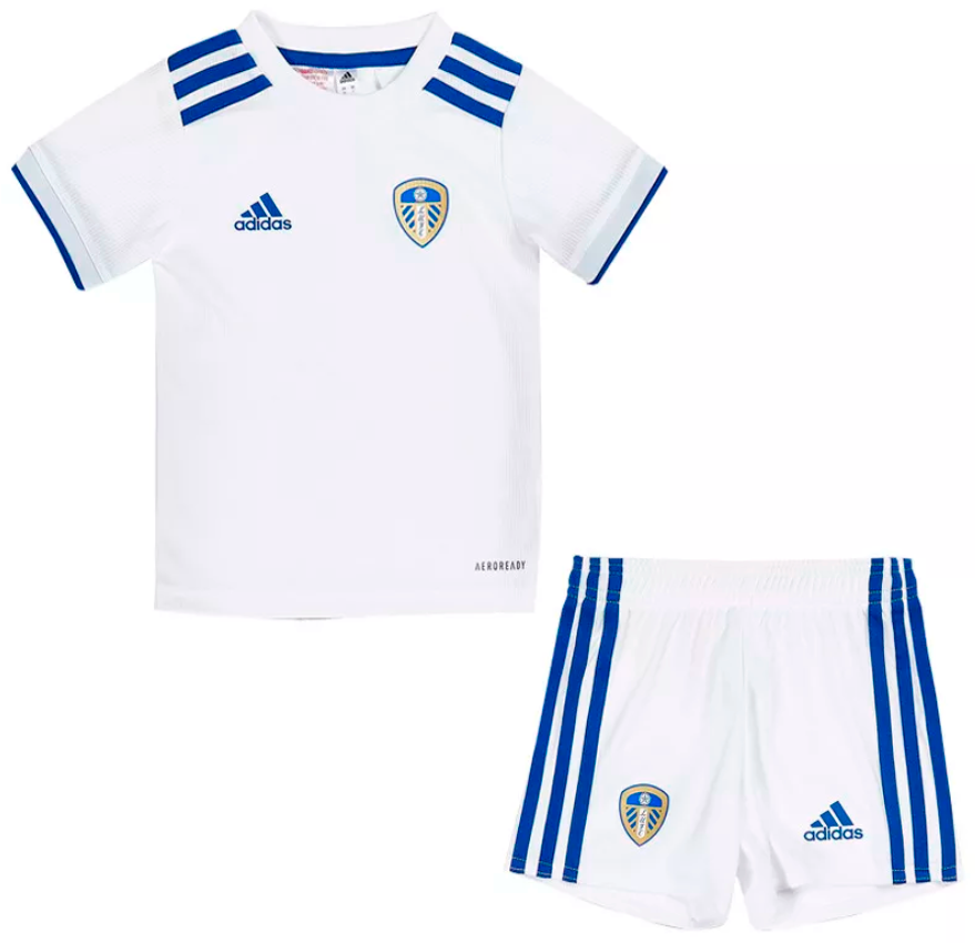 Kit infantil oficial Adidas Leeds United 2020 2021 I Jogador